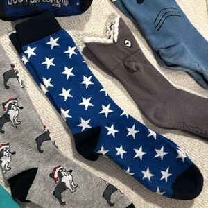 ⭐️ Themed Crew Socks, Blue Stars, Men’s Size M up to 11 *FINAL PRICE*